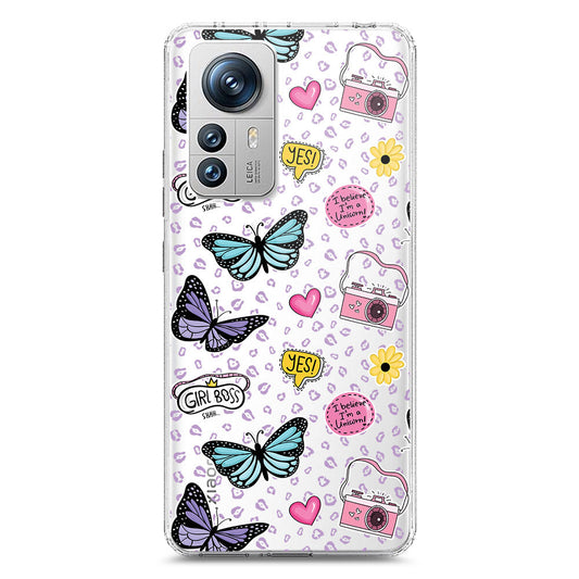 Xiaomi 12 Pro Cover - O'Nation Butterfly Dreams Series 1 - Clear Phone Case - Soft Silicon Borders