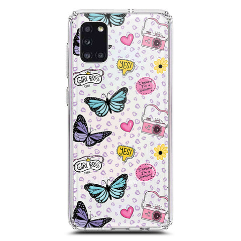Samsung Galaxy A31 Cover - O'Nation Butterfly Dreams Series 1 - Clear Phone Case - Soft Silicon Borders