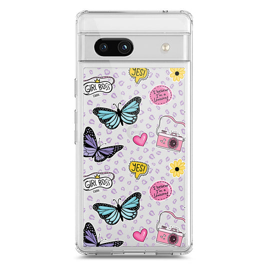 Google Pixel 7a Cover - O'Nation Butterfly Dreams Series 1 - Clear Phone Case - Soft Silicon Borders