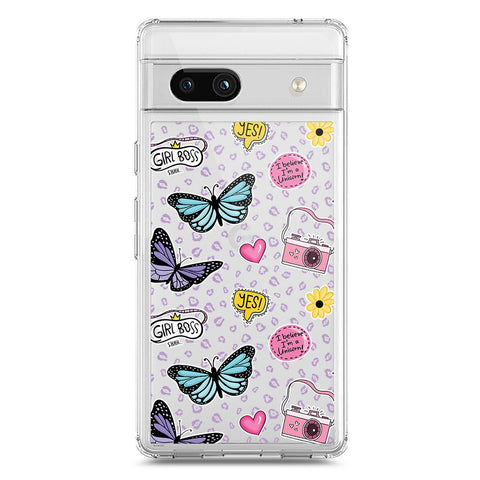 Google Pixel 7a Cover - O'Nation Butterfly Dreams Series 1 - Clear Phone Case - Soft Silicon Borders