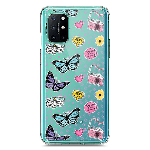OnePlus 8T Cover - O'Nation Butterfly Dreams Series 1 - Clear Phone Case - Soft Silicon Borders