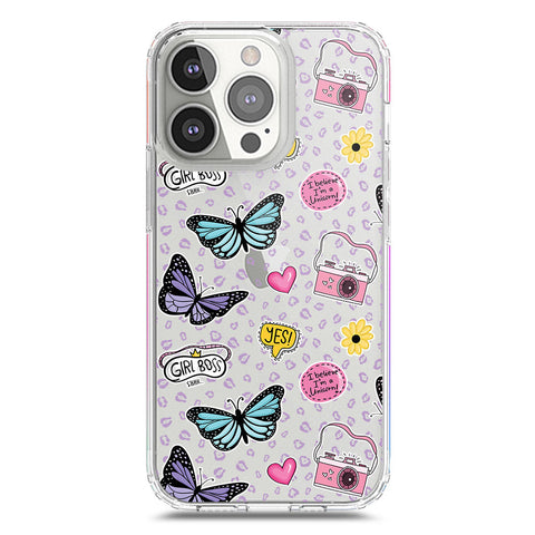 iPhone 13 Pro Cover - O'Nation Butterfly Dreams Series 1 - Clear Phone Case - Soft Silicon Borders