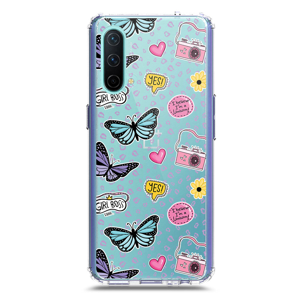 OnePlus Nord CE 5G Cover - O'Nation Butterfly Dreams Series 1 - Clear Phone Case - Soft Silicon Borders