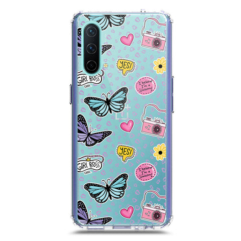 OnePlus Nord CE 5G Cover - O'Nation Butterfly Dreams Series 1 - Clear Phone Case - Soft Silicon Borders