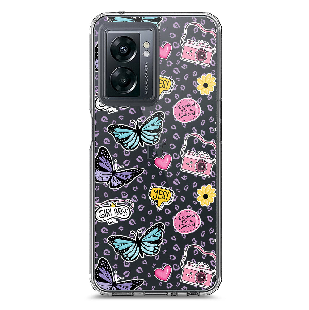 Oppo K10 5G Cover - O'Nation Butterfly Dreams Series 1 - Clear Phone Case - Soft Silicon Borders