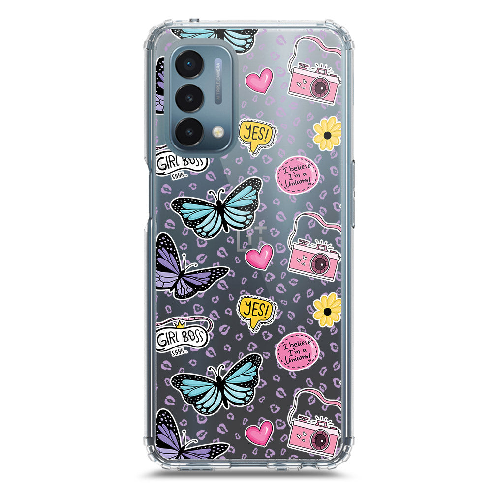 OnePlus Nord N200 5G Cover - O'Nation Butterfly Dreams Series 1 - Clear Phone Case - Soft Silicon Borders