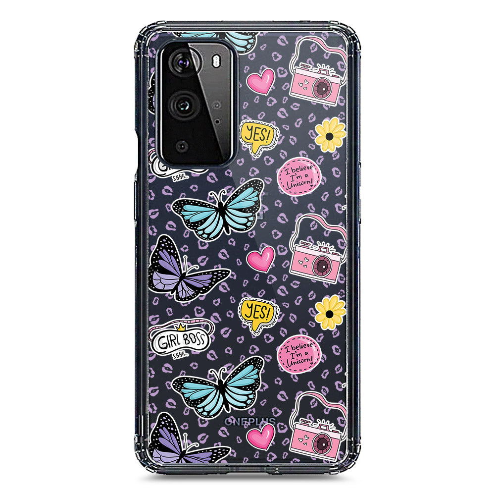 OnePlus 9 Pro Cover - O'Nation Butterfly Dreams Series 1 - Clear Phone Case - Soft Silicon Borders