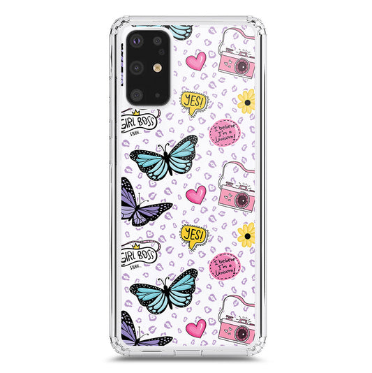 Samsung Galaxy S20 Plus Cover - O'Nation Butterfly Dreams Series 1 - Clear Phone Case - Soft Silicon Borders