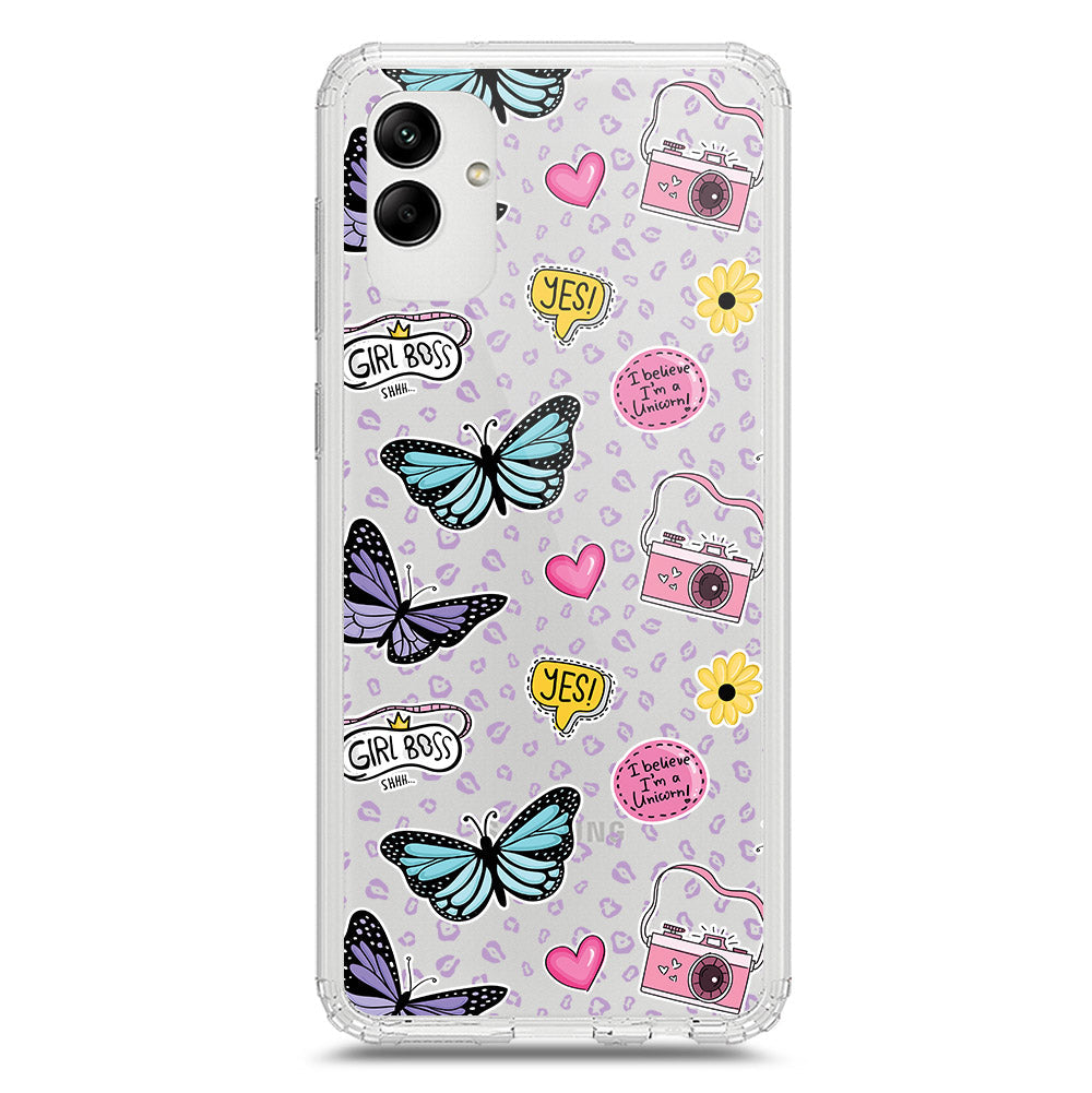 Samsung Galaxy A02s Cover - O'Nation Butterfly Dreams Series 1 - Clear Phone Case - Soft Silicon Borders