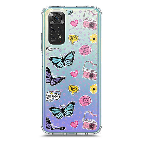 Xiaomi Redmi Note 11S Cover - O'Nation Butterfly Dreams Series 1 - Clear Phone Case - Soft Silicon Borders