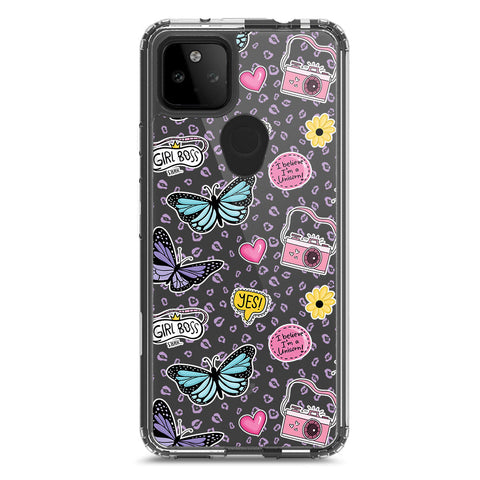 Google Pixel 5a 5G Cover - O'Nation Butterfly Dreams Series 1 - Clear Phone Case - Soft Silicon Borders