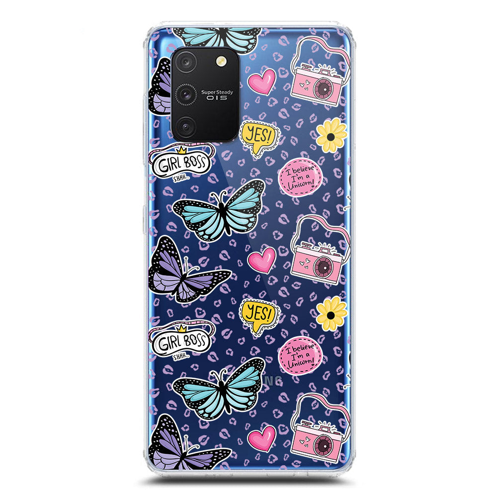 Samsung Galaxy M80s Cover - O'Nation Butterfly Dreams Series 1 - Clear Phone Case - Soft Silicon Borders