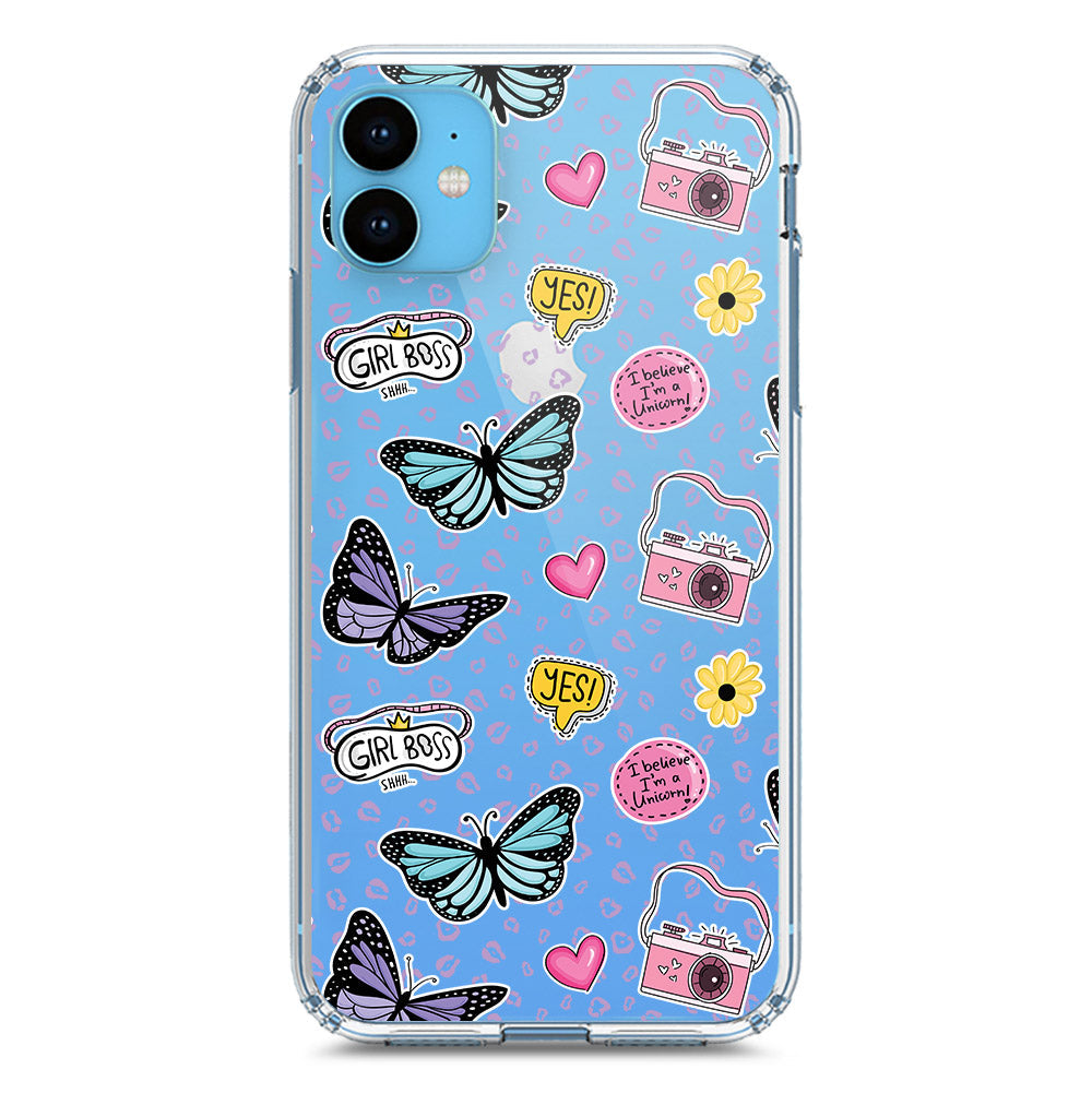 iPhone 11 Cover - O'Nation Butterfly Dreams Series 1 - Clear Phone Case - Soft Silicon Borders