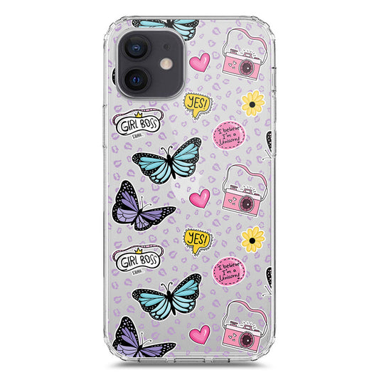 iPhone 12 Cover - O'Nation Butterfly Dreams Series 1 - Clear Phone Case - Soft Silicon Borders