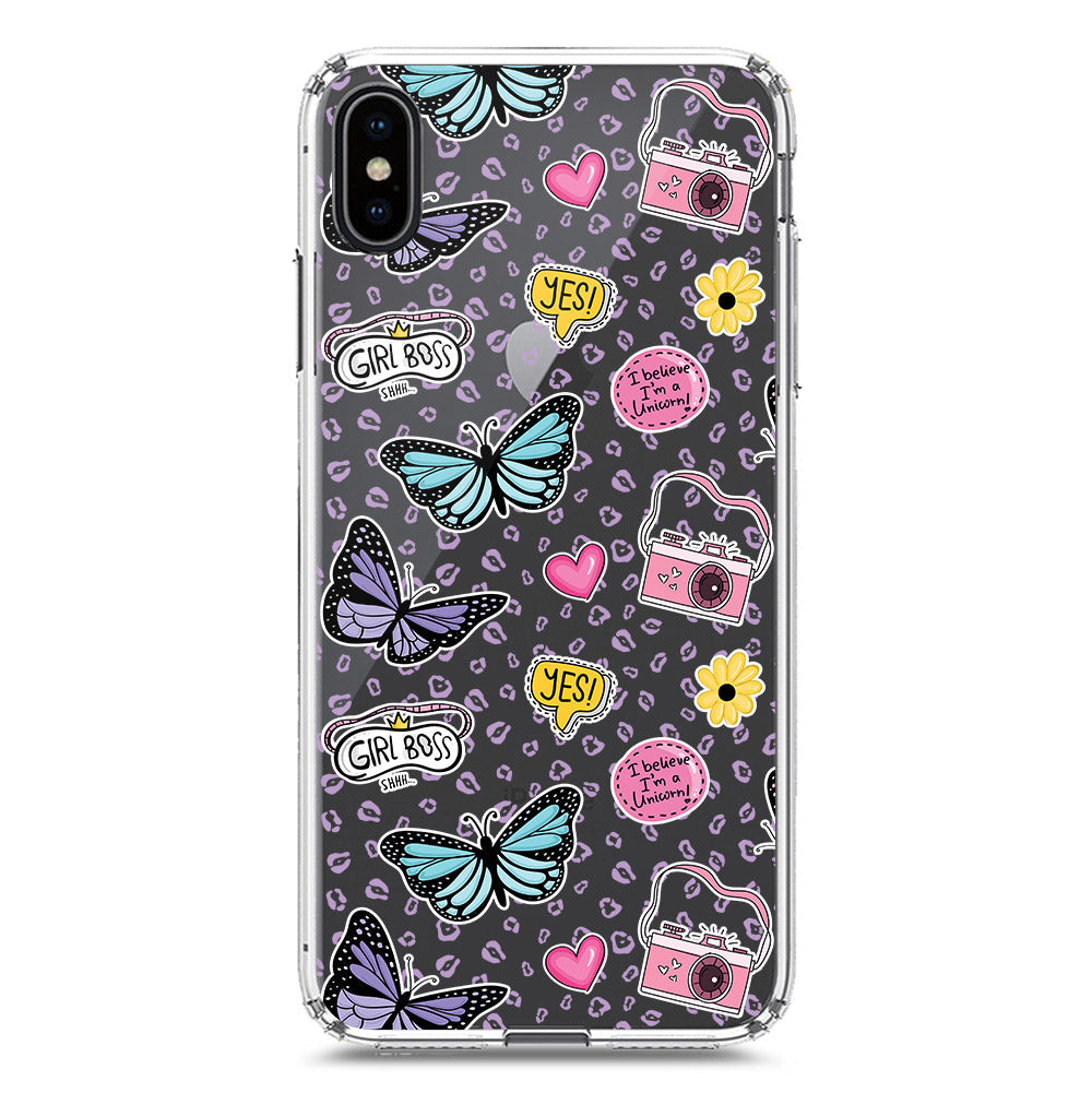 iPhone XS / X Cover - O'Nation Butterfly Dreams Series 1 - Clear Phone Case - Soft Silicon Borders