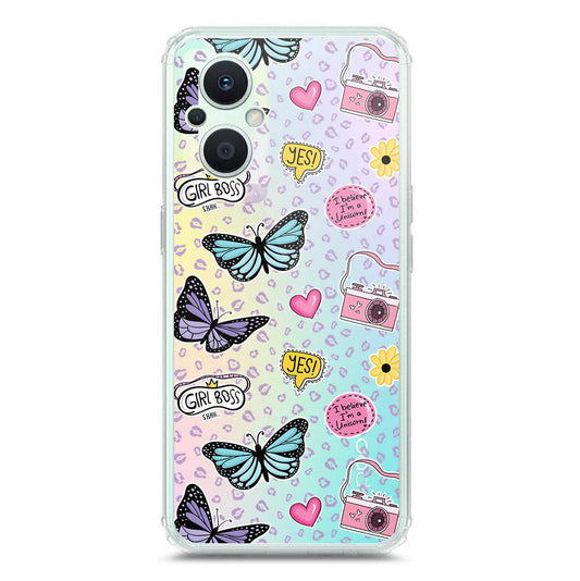 Oppo Reno 7 Z 5G Cover - O'Nation Butterfly Dreams Series 1 - Clear Phone Case - Soft Silicon Borders