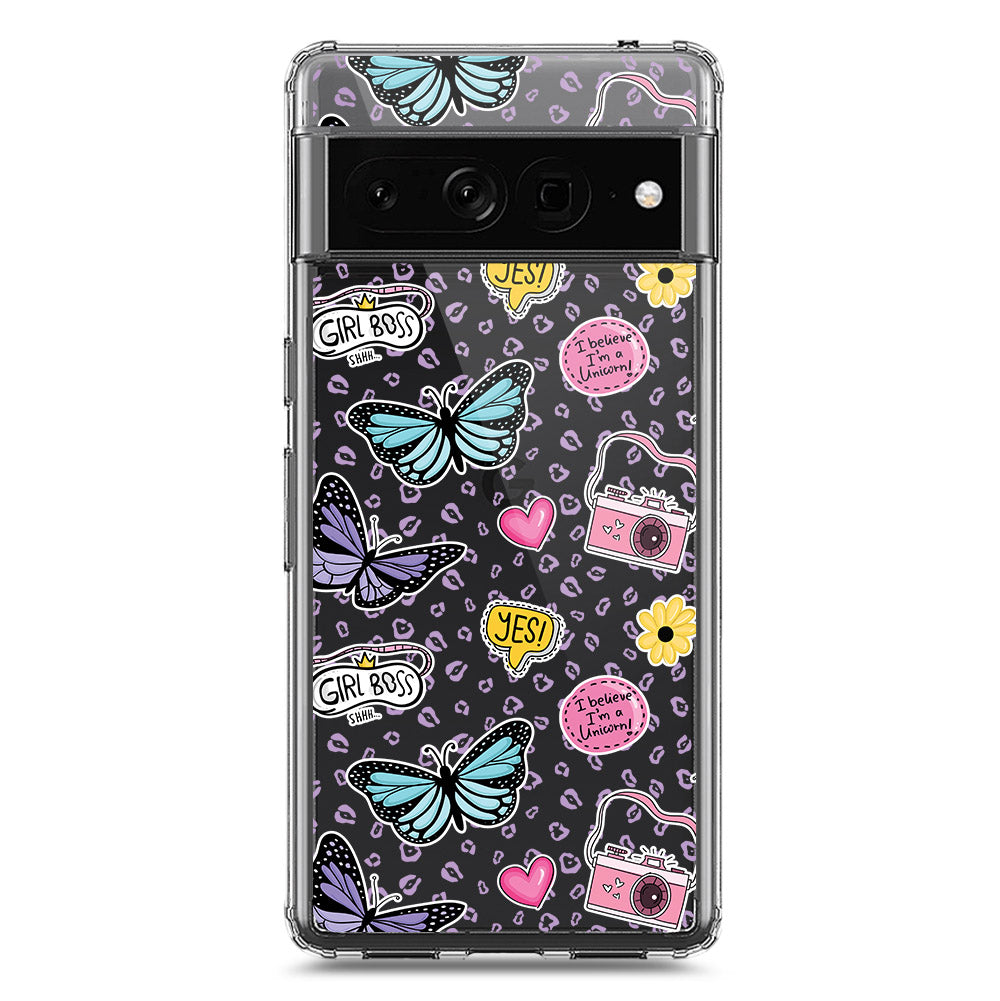 Google Pixel 7 Pro Cover - O'Nation Butterfly Dreams Series 1 - Clear Phone Case - Soft Silicon Borders