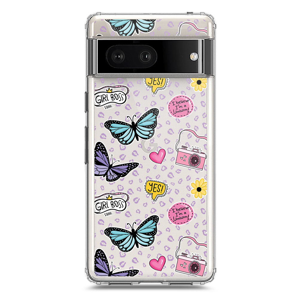 Google Pixel 7 Cover - O'Nation Butterfly Dreams Series 1 - Clear Phone Case - Soft Silicon Borders