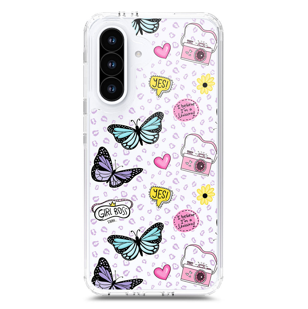 Samsung Galaxy M17 Cover - O'Nation Butterfly Dreams Series 1 - Clear Phone Case - Soft Silicon Borders