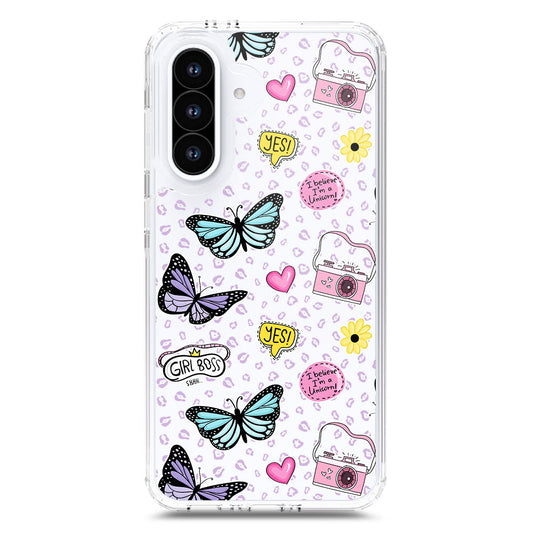 Samsung Galaxy A17 Cover - O'Nation Butterfly Dreams Series 1 - Clear Phone Case - Soft Silicon Borders