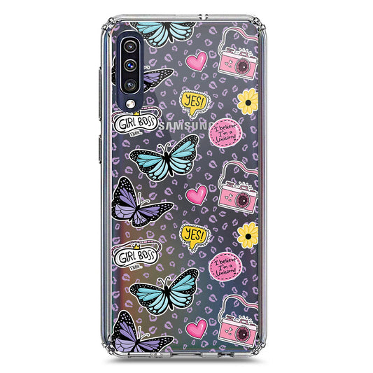 Samsung Galaxy A50s Cover - O'Nation Butterfly Dreams Series 1 - Clear Phone Case - Soft Silicon Borders