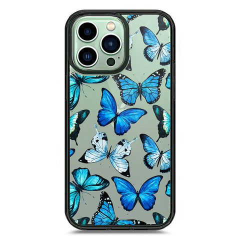 iPhone 14 Pro Max - Black - Cover - O'Nation Butterfly Dreams Series 1 - Clear Phone Case - Soft Silicon Borders
