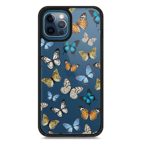 iPhone 12 Pro Max - Black - Cover - O'Nation Butterfly Dreams Series 1 - Clear Phone Case - Soft Silicon Borders