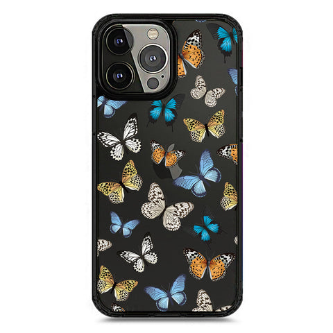 iPhone 13 Pro Max - Black - Cover - O'Nation Butterfly Dreams Series 1 - Clear Phone Case - Soft Silicon Borders