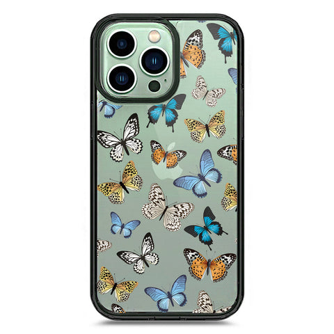 iPhone 14 Pro Max - Black - Cover - O'Nation Butterfly Dreams Series 1 - Clear Phone Case - Soft Silicon Borders