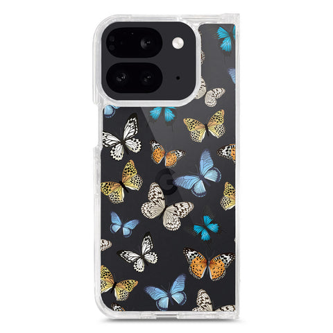 Google Pixel 9 Pro Fold Cover - O'Nation Butterfly Dreams Series 1 - Clear Phone Case - Soft Silicon Borders