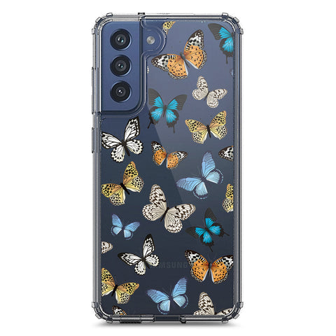 Samsung Galaxy S21 FE 5G Cover - O'Nation Butterfly Dreams Series 1 - Clear Phone Case - Soft Silicon Borders