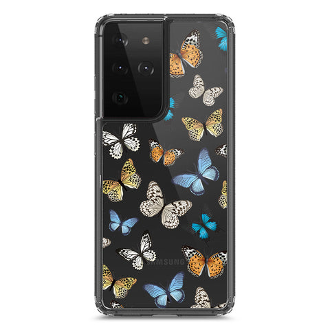 Samsung Galaxy S21 Ultra 5G Cover - O'Nation Butterfly Dreams Series 1 - Clear Phone Case - Soft Silicon Borders