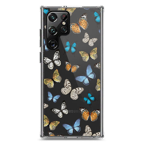 Samsung Galaxy S22 Ultra 5G Cover - O'Nation Butterfly Dreams Series 1 - Clear Phone Case - Soft Silicon Borders
