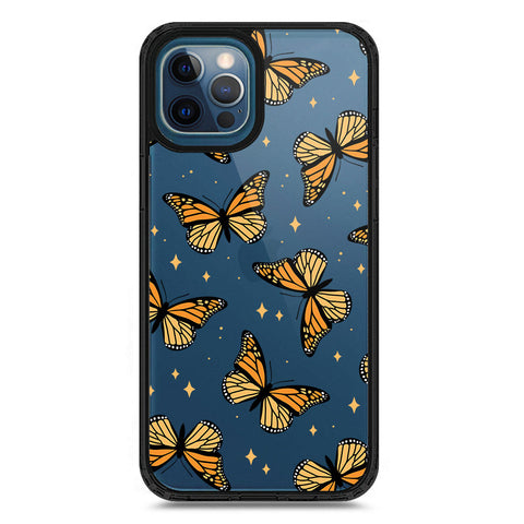 iPhone 12 Pro Max - Black - Cover - O'Nation Butterfly Dreams Series 1 - Clear Phone Case - Soft Silicon Borders