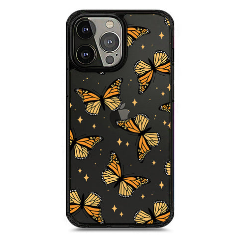 iPhone 13 Pro Max - Black - Cover - O'Nation Butterfly Dreams Series 1 - Clear Phone Case - Soft Silicon Borders