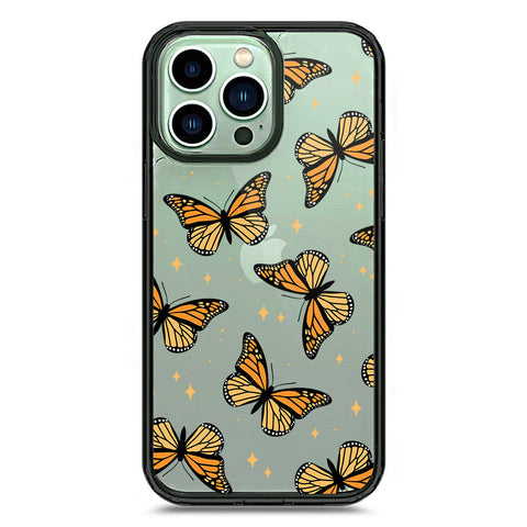 iPhone 14 Pro Max - Black - Cover - O'Nation Butterfly Dreams Series 1 - Clear Phone Case - Soft Silicon Borders