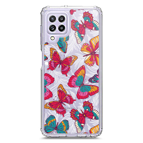 Samsung Galaxy M22 Cover - O'Nation Butterfly Dreams Series 1 - Clear Phone Case - Soft Silicon Borders