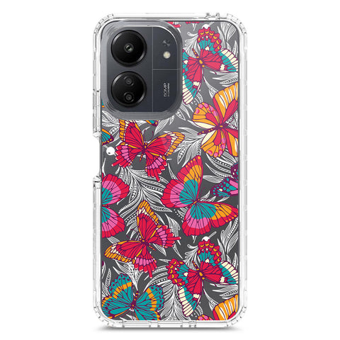 Xiaomi Redmi 13C Cover - O'Nation Butterfly Dreams Series 1 - Clear Phone Case - Soft Silicon Borders