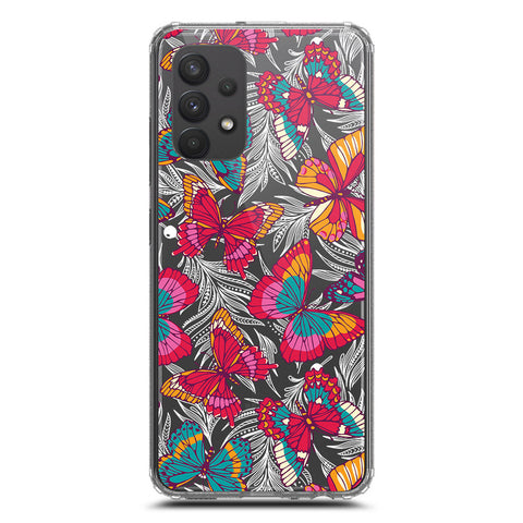 Samsung Galaxy A32 Cover - O'Nation Butterfly Dreams Series 1 - Clear Phone Case - Soft Silicon Borders