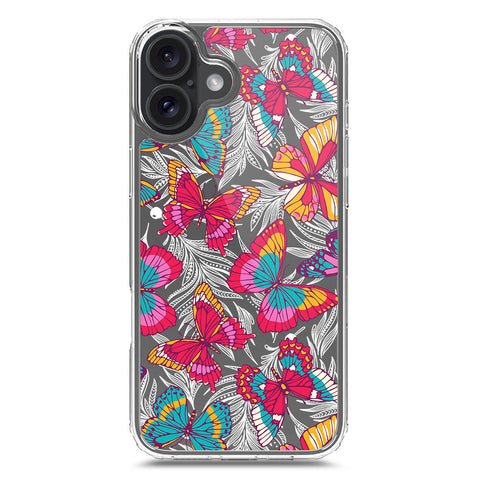 iPhone 16 Plus Cover - O'Nation Butterfly Dreams Series 1 - Clear Phone Case - Soft Silicon Borders