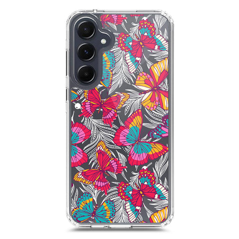 Samsung Galaxy A55 Cover - O'Nation Butterfly Dreams Series 1 - Clear Phone Case - Soft Silicon Borders