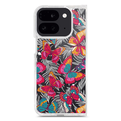 Google Pixel 9 Pro Fold Cover - O'Nation Butterfly Dreams Series 1 - Clear Phone Case - Soft Silicon Borders