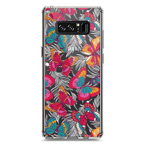 Samsung Galaxy Note 8 Cover - O'Nation Butterfly Dreams Series 1 - Clear Phone Case - Soft Silicon Borders