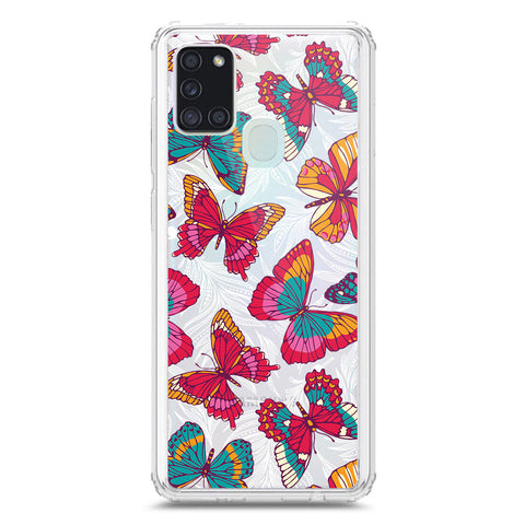 Samsung Galaxy A21s Cover - O'Nation Butterfly Dreams Series 1 - Clear Phone Case - Soft Silicon Borders