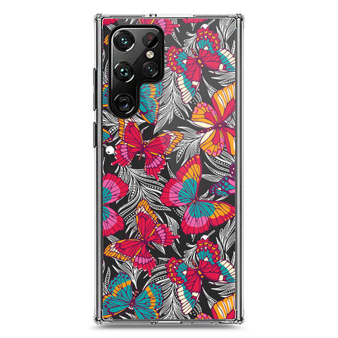 Samsung Galaxy S22 Ultra 5G Cover - O'Nation Butterfly Dreams Series 1 - Clear Phone Case - Soft Silicon Borders