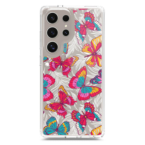 Samsung Galaxy S23 Ultra 5G Cover - O'Nation Butterfly Dreams Series 1 - Clear Phone Case - Soft Silicon Borders