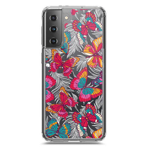 Samsung Galaxy S21 5G Cover - O'Nation Butterfly Dreams Series 1 - Clear Phone Case - Soft Silicon Borders