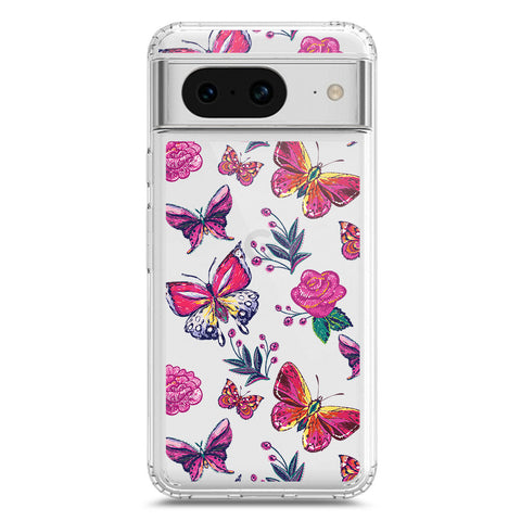 Google Pixel 8 Cover - O'Nation Butterfly Dreams Series 1 - Clear Phone Case - Soft Silicon Borders