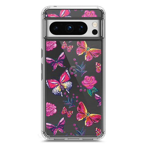 Google Pixel 8 Pro Cover - O'Nation Butterfly Dreams Series 1 - Clear Phone Case - Soft Silicon Borders