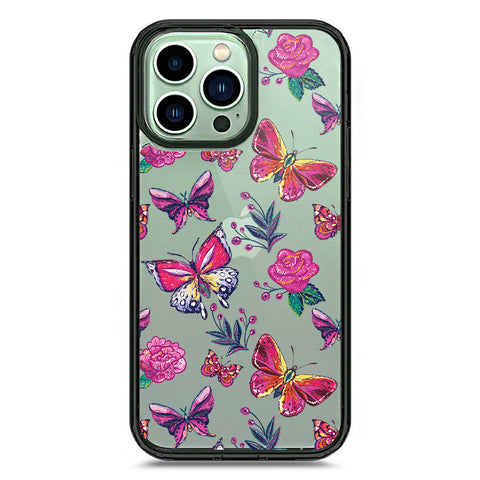 iPhone 14 Pro Max - Black - Cover - O'Nation Butterfly Dreams Series 1 - Clear Phone Case - Soft Silicon Borders
